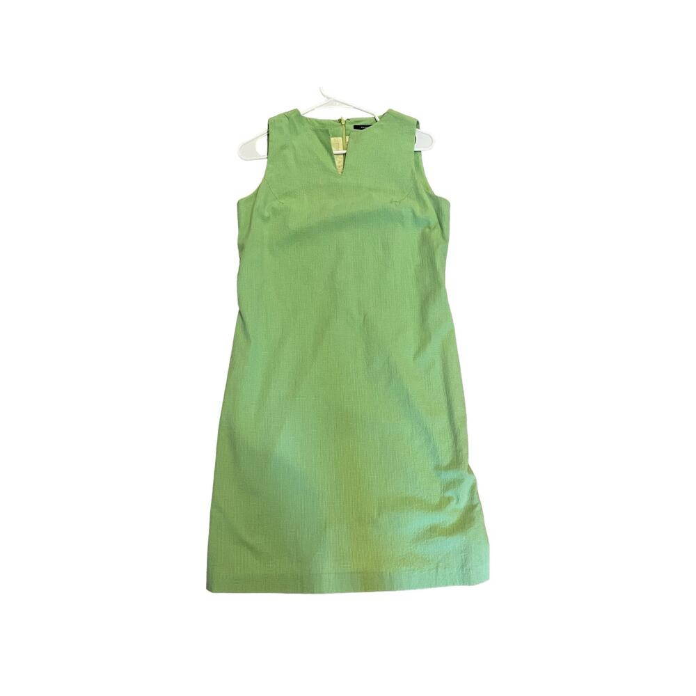 Karen Martini Women's Light Green Sleeveless Sheath Dress with V-Cutout, Size 8